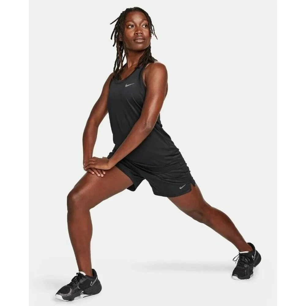 SMALL WOMEN'S NIKE PRO RUNNING SHORTS BLACK WHITE SPORTSWEAR DX6024-010